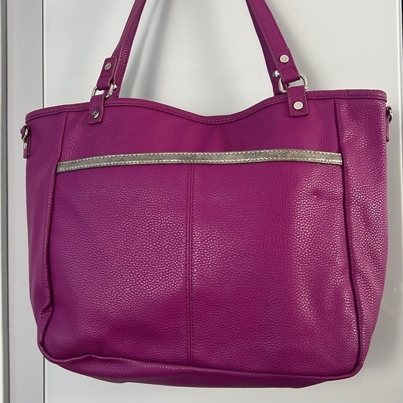 Thirty-One 31 Jewell Townsfair Purple Reversible ShoulderTote Bag Purse - Picture 7 of 17